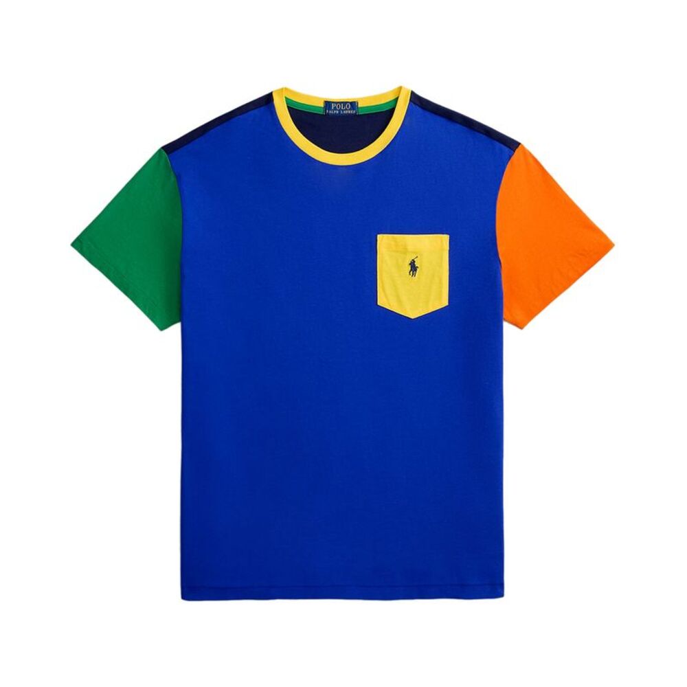 Polo Ralph Lauren Mens Classic Fit Jersey Pocket T-Shirt L Pacific Royal Multi